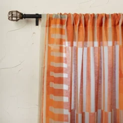 1pc Sheer Ophelia Printed Burnout Window Curtain Panel Orange - Opalhouse™ Designed With Jungalow™ -IRIS GUEST 154e0bfa b339 41f9 9f40 0461976c9081