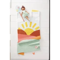 48"x58" Knit Kids' Throw Sunshine Blue - Pillowfort™ -IRIS GUEST 24eb10dc 6375 4b35 976d b6a58a627356