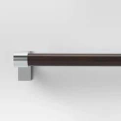 Dark Faux Wood Curtain Rod Nickel - Threshold™ -IRIS GUEST 3f1572b1 fc3d 4ce8 8600 dec628aa2d09