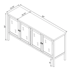 Wood & Glass 4-Door Sideboard Buffet Cabinet - Brown - Hearth & Hand™ With Magnolia -IRIS GUEST 4a14d344 a1c5 4f66 889d 58eee1dcb1d3