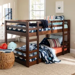 Twin Over Twin Indy Solid Wood Low Bunk Bed - Saracina Home -IRIS GUEST 4c4e96bd d483 4ae0 a8be fd0586b37fad