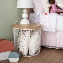 Wire Kids' Storage Floor Bin White - Pillowfort™