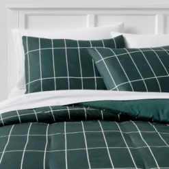 Grid Print Microfiber Reversible Comforter & Sheet Set Dark Green - Room Essentials™ 15 Grid Print Microfiber Reversible Comforter & Sheet Set Dark Green - Room Essentials™ -IRIS GUEST 52658d90 442c 4f77 95f8 b9cc7e5b7e67