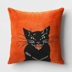 Fierce Cat Applique Cotton Velvet Square Halloween Throw Pillow - Threshold™ -IRIS GUEST 5426fcb6 46c0 47d1 b6fc b5526f44bb40
