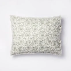 Decorative Border Cotton Slub Print Quilt Sham Light Teal Green – Threshold™ Designed With Studio McGee -IRIS GUEST 56147f68 c5fe 41b3 a268 b59881d5cb20