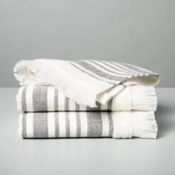 Multistripe Bath Towels Cream/Gray - Hearth & Hand™ With Magnolia -IRIS GUEST 78ade48d d25d 4e09 b83f 227a74722f75