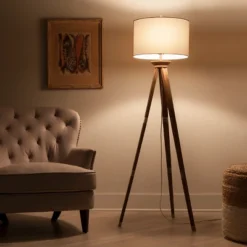 Oak Wood Tripod Floor Lamp Dark Brown - Threshold™ -IRIS GUEST 7ebe78b1 2217 42bc 84d8 550a06a23c29