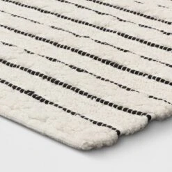 IRIS 27 Striped Bath Rug White/Black - Opalhouse™