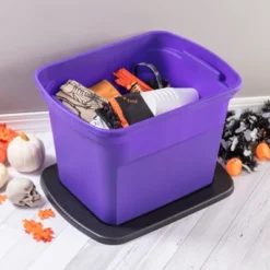 Sterilite 18 Gallon Orange Plastic Storage Container Bin Tote With Black Lid, Halloween -IRIS GUEST 9dc3b4f0 da47 495d 8c29 b72e0c686a57
