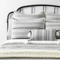 Textured Stripe Pillow Sham Dark Gray/Cream - Hearth & Hand With Magnolia 7 Textured Stripe Pillow Sham Dark Gray/Cream - Hearth & Hand With Magnolia -IRIS GUEST a0f8fe96 7ab4 46c3 ad09 b2250acbb400