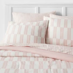 Dash Stripe Printed Microfiber Reversible Comforter & Sheets Set Ivory/Light Pink - Room Essentials™ -IRIS GUEST ac0a9151 59d8 4418 8479 375cfa7c9efe