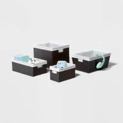 17" X 12" X 8" Large Woven Lined Basket Black - Brightroom™ -IRIS GUEST ac4ff65f f7b2 48fa aa42 7459f63d7c52