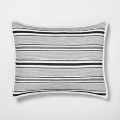 Textured Stripe Pillow Sham Dark Gray/Cream - Hearth & Hand With Magnolia 8 Textured Stripe Pillow Sham Dark Gray/Cream - Hearth & Hand With Magnolia -IRIS GUEST b0608181 3b6d 4688 8af4 76eb9e213a88
