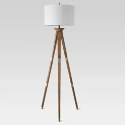 Oak Wood Tripod Floor Lamp Dark Brown - Threshold™ -IRIS GUEST b5ab96e0 432f 4e8b 8afb fa38a8c1b3fe