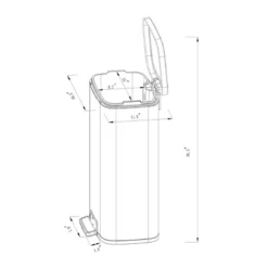 45L Rectangular Step Trash Can - Brightroom™ -IRIS GUEST bc44a777 3ad8 456c b42b 05cf0b17d67c