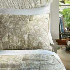 Standard Floral Print Trad Cotton Voile Lofty Quilt Sham Green - Threshold™ -IRIS GUEST bf71adc4 05df 450f bbec e4fe8094f052