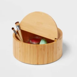 9" X 4" Circular Hinge Lid Bamboo Countertop Organizer - Brightroom™ 5 9" X 4" Circular Hinge Lid Bamboo Countertop Organizer - Brightroom™ -IRIS GUEST e91a16ba 67ba 4346 aca1 624c8c7558a6