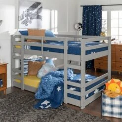 Twin Over Twin Indy Solid Wood Low Bunk Bed - Saracina Home -IRIS GUEST f4a7cd82 6f05 4d13 9375 1d95fbdd13ee