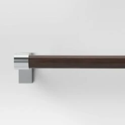 Dark Faux Wood Curtain Rod Nickel - Threshold™ -IRIS GUEST f65030f0 7be0 425c 96b7 548c0d49cc46