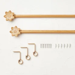 Flower Faux Wood Curtain Rod Natural Wood - Opalhouse™ Designed With Jungalow™ -IRIS GUEST f708ce89 3ca5 424d 80e2 a01cb7dd58aa