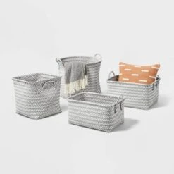 Large Woven Rectangular Storage Basket Gray/White - Brightroom™ -IRIS GUEST f7afc392 cd5f 4f5b b71c de34f8204ec5
